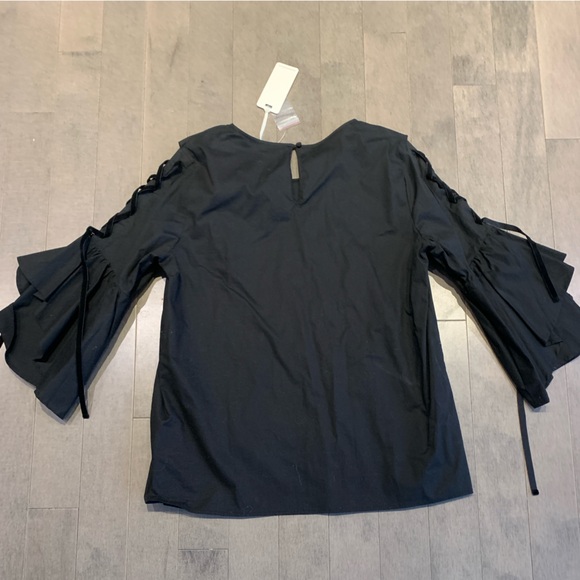 Pleione Tiered Bell Sleeve Lace-Up Top – NWT - Picture 8 of 11